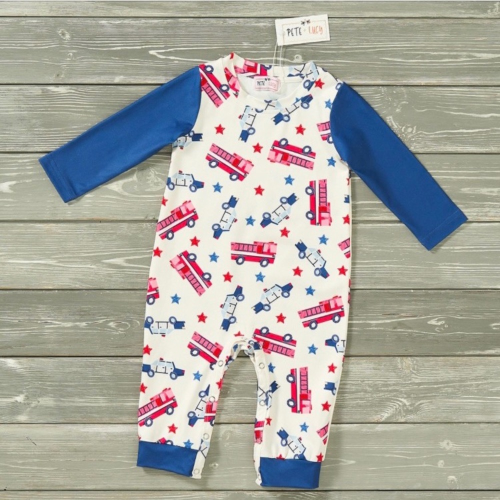 NWT Pete+Lucy Romper Hometown Heros Brave Brigade
